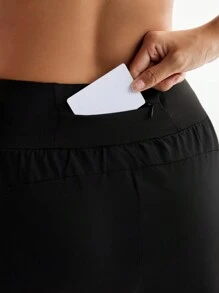 Easithlete Women's Basic Minimalist Yoga Shorts - Black - View 5