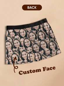 1pc Custom Valentine's Day Boxers For Men, Personalized Men's Underwear,Personalized Boxers For Husband,Gift For Boyfriend,Husband,Him, Anniversary Gift, Face Mash - Multicolor - View 6