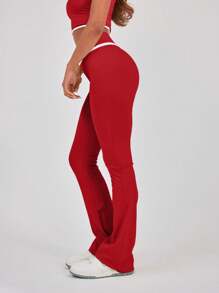 Musera Sport Binding Detail High Waisted Sculpt Flare Sports Leggings Only ,Padel, Tennis, Pickleball