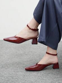 CUCCOO BIZCHIC Women's Pointed Toe Chunky Heel Pumps, Fashion Commuter Chic Style Versatile High Heel Shoes, Elegant Aesthetic For Spring Casual, Formal, Wedding, Date, Party Spring Shoes Spring Break Easter