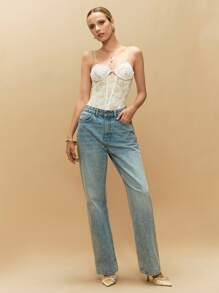 Poéselle Damen Spaghetti-Träger Bodysuit mit Hohldesign, minimalistisch, für Lässig und Urlaub - Weiss - Übersicht 6