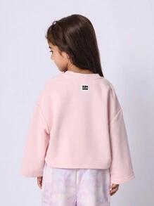 SUMWON Blusa con mangas acampanadas de mariposa para niñas, ropa de estar en casa en tonos pastel, moda juvenil con diseño acampanado, uso casual diario, escuela, primavera y verano, con ajuste cómodo