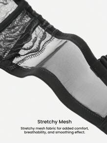 LUVLETTE Woman Lingerie Lounge Curve Push Up & Breathable Underwire Sexy Unlined Lace Elegance & Mesh Black Chic & Cozy Balconette Bra - Black - View 5