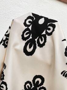 SHEIN 2pcs Set Bohemian Maternity Retro Printed Top And Bottom Sets - Apricot - View 5