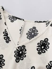 Linhara Plus Size Women Floral Print Ruffle Hem Pocket Midi Dress - Multicolor - View 3