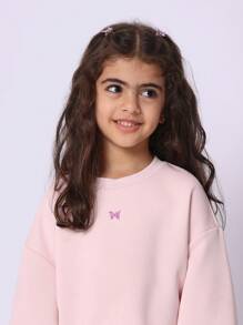SUMWON Blusa con mangas acampanadas de mariposa para niñas, ropa de estar en casa en tonos pastel, moda juvenil con diseño acampanado, uso casual diario, escuela, primavera y verano, con ajuste cómodo