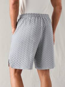 Manfinity VCAY Men's Knitted Casual Daily Loose Texture Straight-Leg Shorts, Youthful & Relaxed