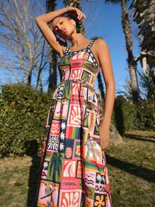 Travachic Tropical Print Beach Resort Dress