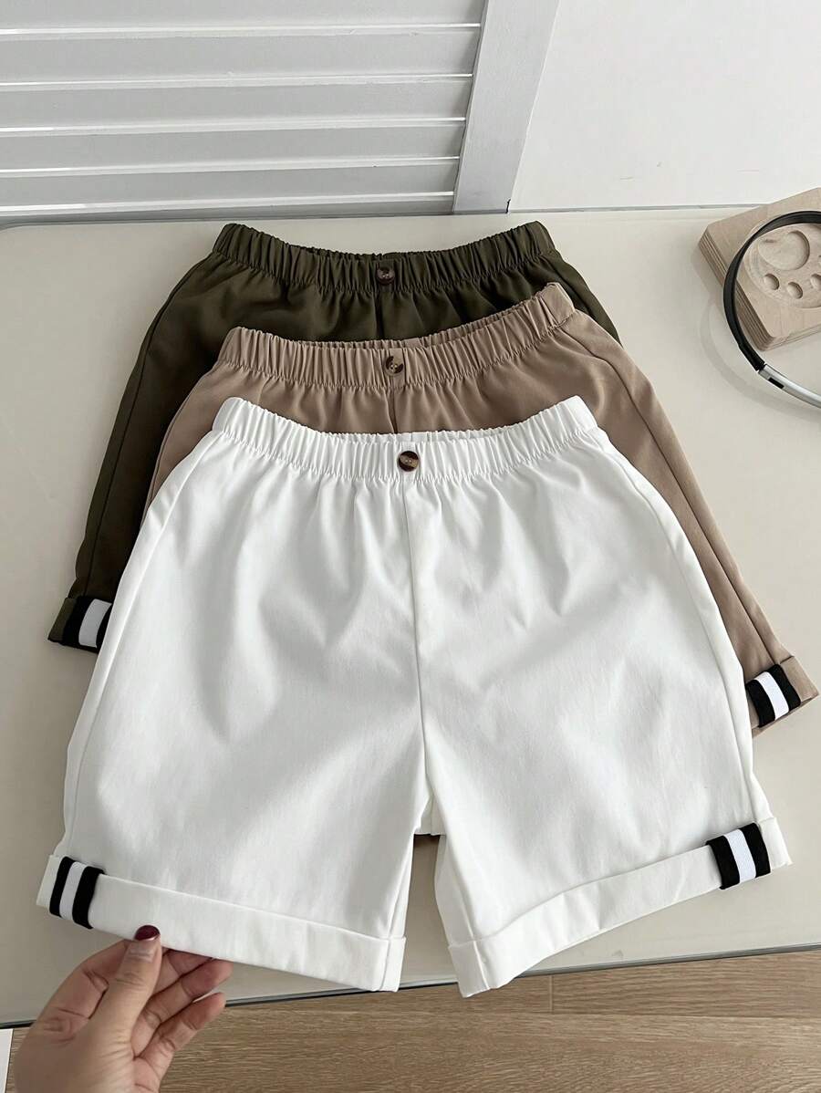 SHEIN Leap Crew 3-Piece Set Young Boy Multi-Color Shorts, Multi Piece Set, Young Boy Clothing, Boys' Clothing, Back To School Boys' Set, Suitable For Birthday Parties, Parties, Performances, Weddings, Baptisms, Back To School Days, Suitable For Schools, Suitable For Travel, Suitable For Sports, Suitable For Style, Suitable For Spring, Summer, Seasons, Buy One Get Two Free, Great Value For Money - Multicolor - View 1