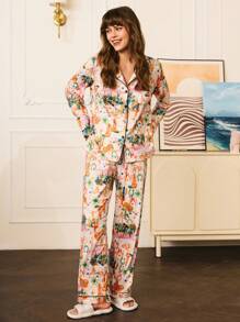 Cowboy Boots Design Women's Button-Front Pajama Set - Multicolor - View 4