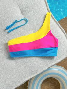 Swim SPRTY Springbreak 新款女式拼色单肩运动风格泳衣上衣 - 彩色 - 查看 8