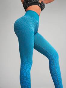 Innovista 女士运动无缝动物纹紧身裤，透气网眼高弹速干健身裤。高腰收腹塑形运动服，渐变豹纹塑身衣，时尚独特的健身运动套装，塑形高性能运动裤，适合骑行、跑步、有氧运动、力量训练、举重、普拉提、拳击、户外运动、徒步、露营、瑜伽、垫上运动、排球、攀岩、音乐节、派对、电音、打底衫、绿色、Y2K风格，秋季装备，Starter运动服秋季新款女士实用时尚风，秋冬运动服