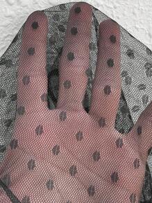 SHEIN CURVE+ Women's Plus Size Black Sheer Mesh Perspective Cover Up Top For Music Festival - Black - View 9