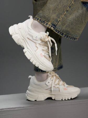 Vate Women's Platform Wedge Heel Fashionable Sneakers