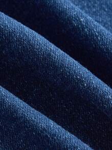 SHEIN MOD Đầm ôm sát cơ thể denim mini thường ngày cho nữ, màu xanh - Màu xanh lam - Xem 4