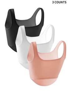 Tween 女童无缝纯色宽肩带简约吊带背心，日常休闲穿着 - 彩色 - 查看 2