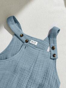 Casual Solid Color Cotton Overalls For Baby Boy And Baby Girl, Versatile Design, Spring/Summer