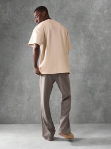 SUMWON Textured Flare Fit Ribbed Jogger Pants Athleisure Loungewear With Drawstring Waist And Elastic Ankle Perfect For Yoga Workout Casual Comfort Wear Premium Lounge Bottoms - Light Grey - View 6