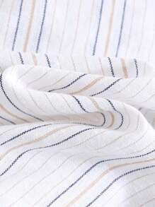 Cozy Pixies 2pcs Baby Boy Colorful Striped Bowknot Collar Short Sleeve Cardigan And Bib Shorts Set - Multicolor - View 7