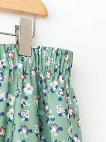 Sunnyshic Plus Size Women's Casual Summer Ditsy Floral Patchwork Lace Trim Hem Skirt, Suitable For Vacation And Party