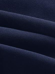 SHEIN MOD 女士拼色无袖休闲修身衬衫，适合休闲和度假 - 藏蓝色 - 查看 5