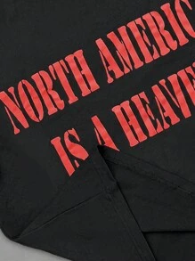 Manfinity Roghcode Manfinity EMRG 男士年轻街头撞色块装饰、大数字和字母印花落肩短款 T 恤