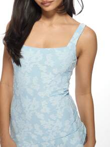 MISSGUIDED Devore Sky Blue Ruffle Hem Mini Dress Asymmetric Bodycon Party Clubwear Evening Special Occasion Spring Summer - Blue - View 5