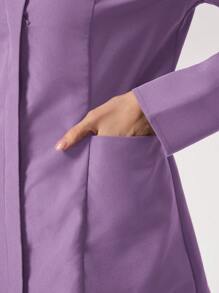 Scrubzie Áo dài tay chống nhăn và quần dài/Bộ đồng phục y tế, Thu/Đông - Màu tím - Xem 3