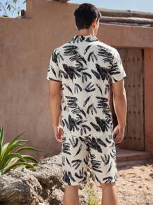 Men's Hawaiian Style Pajama Set - Multicolor - View 3