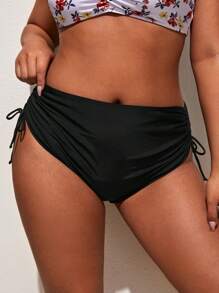 Swim Vcay Summer Beach Plus Tie Side High Waisted Bikini Panty