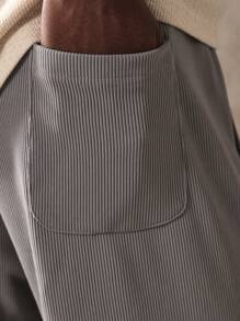 SUMWON Textured Flare Fit Ribbed Jogger Pants Athleisure Loungewear With Drawstring Waist And Elastic Ankle Perfect For Yoga Workout Casual Comfort Wear Premium Lounge Bottoms - Light Grey - View 8