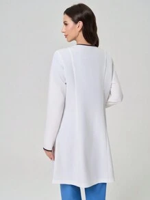 TaskEZ White Long Sleeve Lab Coat/Jacket With Pockets - White - View 4