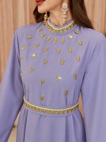 Al Najma Women's Beaded Caftan, Loose & Elegant,Modest - Purple - View 1