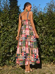 Travachic Tropical Print Beach Resort Dress