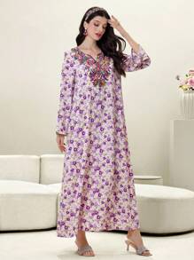 Yasmyna Váy mini thêu hoa nhiều màu, kín đáo - Nhiều màu - Xem 7