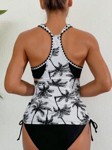 Swim Lushoire 2 件套女士花卉印花春假植物吊带三角比基尼泳装 - 彩色 - 查看 4