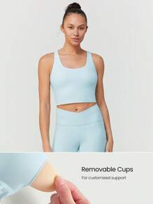 GLOWMODE Parte superior deportiva tipo tanque FeatherFit™ con espalda retorcida, de bajo impacto, para yoga y uso diario