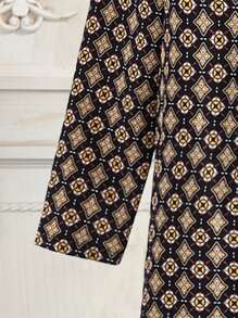 Tween Boy All-Over Print Mid-Length Top & Pants 2 Pieces Set - Brown - View 4