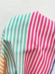 SHEIN Váy ngắn thường ngày sọc nhiều màu cho bà bầu - Nhiều màu - Xem 3