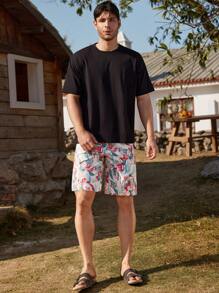 Manfinity ChillVibe Men's Flamingo Print Shorts, Casual Lounge/Sleepwear