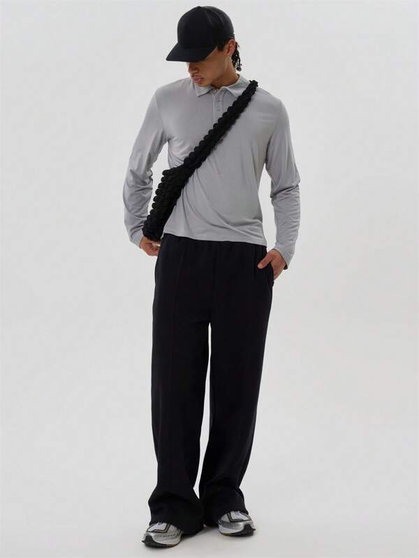 Musero Seam Detail Fitted Internal Drawstring Jogger