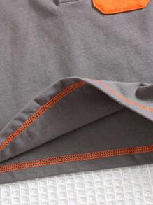 SHEIN 2 Teile Set für Baby Jungen/Mädchen, bestehend aus kontrastfarbigem gestricktem weichem ärmellosen Top und Shorts mit Gummibund