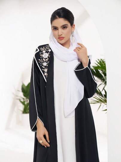Al Najma Áo choàng Abaya Ả Rập dài tay đơn giản, đơn sắc, thường ngày cho nữ