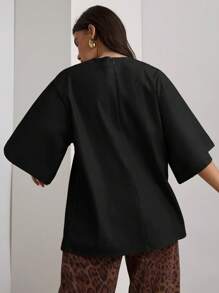 COSMINA 女士纯色圆领短袖宽松休闲上衣