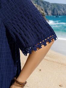 EMERY ROSE Plus Size Women Crew Neck Loose Casual Short Sleeve Shirt,Concert Women,Easter Women,Easter Women,Country Concert, Western Wear Women,Boho Chic,Boho Women,Summer For Women Tunic Top - Navy Blue - View 5