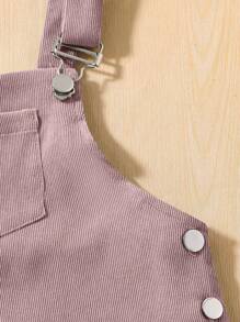 SHEIN Chica preadolescente 1 pieza Vestido overol con parche con bolsillo