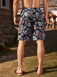 男式松紧腰全印花休闲运动裤