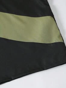 SHEIN 青少年男孩经典撞色拼接 Polo 衫和工装短裤两件套，夏季 - 綠色 - 查看 6