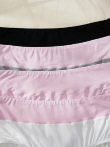 4 Pcs Teenagers' Casual Contrast Color Panties - Multicolor - View 5