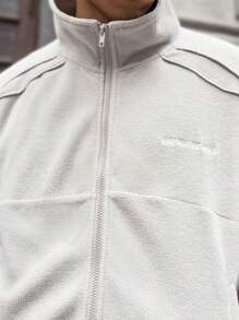 Manfinity VCAY Men's Knitted Fashionable Casual Loose Long Sleeve Open Front Cardigan Jacket, For Fall Winter